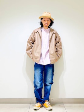 「EKAL（エカル）のアイテム（ジャケット/アウター）」を使った、DAIKI TAKEYAさん（メンズ・165cm）の春コーディネート