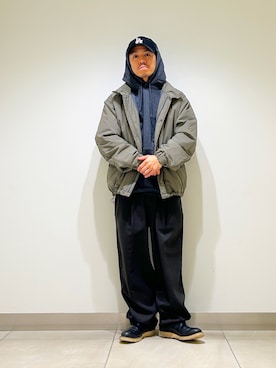 「アイテム（モッズコート）」を使った、DAIKI TAKEYAさん（メンズ・165cm・30代）の秋コーディネート
