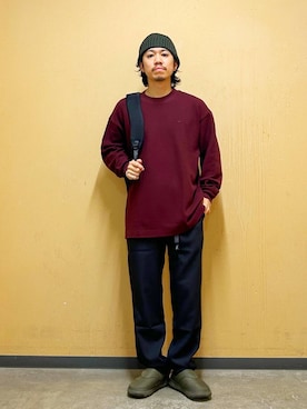 「アイテム（その他シューズ、グリーン系）」を使った、DAIKI TAKEYAさん（メンズ・165cm）の秋コーディネート