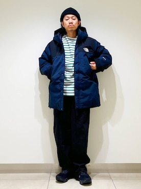 「Gramicci」｜「アイテム（ニットキャップ/ビーニー）」を使った、DAIKI TAKEYAさん（メンズ・165cm）の冬コーディネート