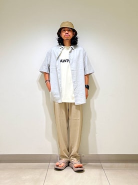 「アイテム（ハット）」を使った、DAIKI TAKEYAさん（メンズ・165cm）の夏コーディネート