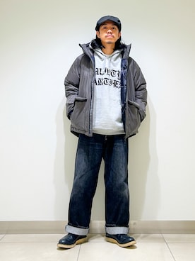 「アイテム（ダウンジャケット/コート）」を使った、DAIKI TAKEYAさん（メンズ・165cm）の秋コーディネート