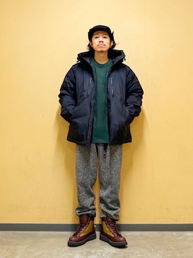 「EKAL（エカル）のアイテム」を使った、DAIKI TAKEYAさん（メンズ・165cm）の冬コーディネート