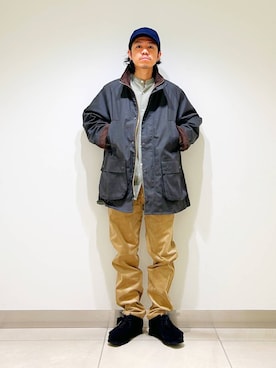 「Barbour（バブアー）のアイテム（その他アウター）」を使った、DAIKI TAKEYAさん（メンズ・165cm）の冬コーディネート