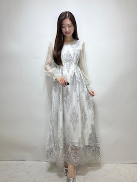 「アイテム（ドレス、グレー系）」を使った、haremodeさん（レディース・163cm）の秋コーディネート