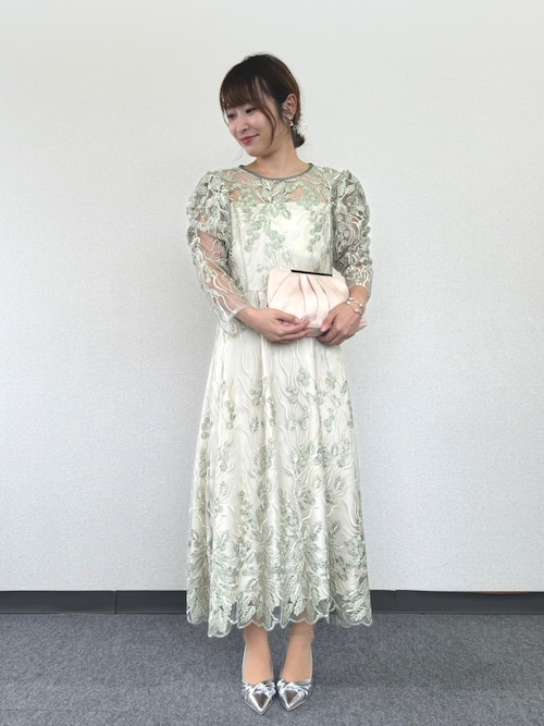 ボタニカル柄刺繍ドレス（ドレス）｜haremode（ハレモード）の