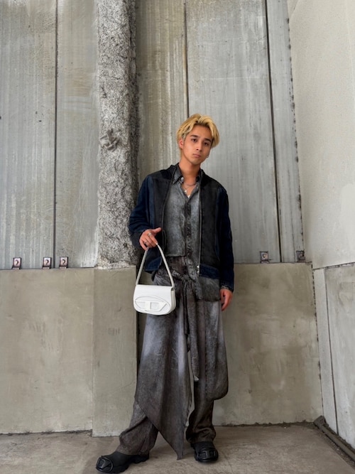 DIESEL デニムジャケット グレー/ブラック グレー（灰色）系 DIESEL(ディーゼル) デニムジャケット(メンズ