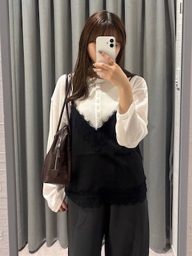 「LEPSIM（レプシィム）の2WAYベルト厚底サボ　578034（サンダル、ブラック系）」を使った、えりこさん（レディース）の春コーディネート