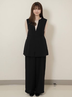 「LEPSIM（レプシィム）のソフトクッションパンプス　638849（パンプス、ブラック系）」を使った、えりこさん（レディース）の春コーディネート