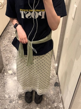 「LEPSIM（レプシィム）の【The Saturday Evening Post】アソートプリントT　672188（Tシャツ/カットソー、ブルー系）」を使った、えりこさん（レディース）の夏コーディネート