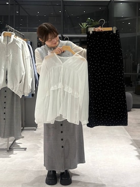 「LEPSIM（レプシィム）の《セルフカット可能》プリーツスカート　656675（スカート、その他）」を使った、えりこさん（レディース）の春コーディネート