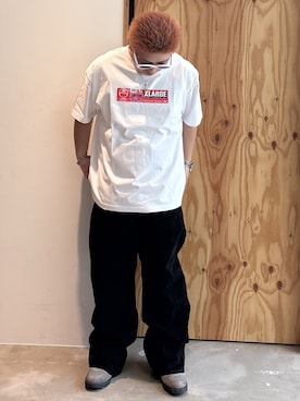 「XLARGE（エクストララージ）のSIDE CUTTING PANTS（その他パンツ、ブラック系）」を使った、あきらさん（メンズ・168cm）の夏コーディネート