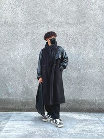Ellno Loset（エルノロゼット）の「ビーガンレザー切り替えトレンチ