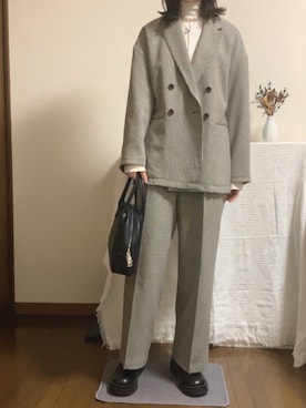 「FREAK'S STORE（フリークスストア）のテックウーリーセットアップ（セットアップ、その他）」を使った、fujikoさん（レディース・162cm）の秋コーディネート