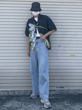 「AIVER（アイバー）のアイテム（帽子）」を使った、ＡＲＡＳＨＩさん（メンズ・178cm）の夏コーディネート