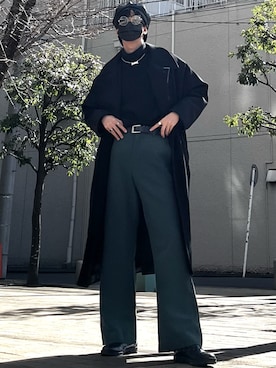 「フレア」｜「アイテム（チェスターコート）」を使った、ＡＲＡＳＨＩさん（メンズ・178cm）の春コーディネート