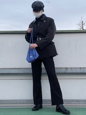 「フレアスラックス」｜「アイテム（ブルゾン）」を使った、ＡＲＡＳＨＩさん（メンズ・178cm）の春コーディネート