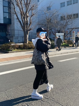 「アイテム（付け襟）」を使った、chihoさん（レディース・157cm）の冬コーディネート