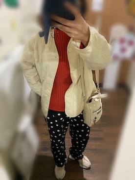 「オフホワイト」｜「アイテム（ノーカラージャケット）」を使った、nanairo000716さん（レディース・164cm）の春コーディネート