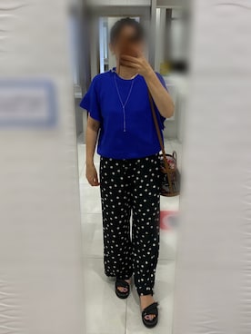 「パープル×黒」｜「アイテム（パンツ）」を使った、nanairo000716さん（レディース・164cm）の夏コーディネート