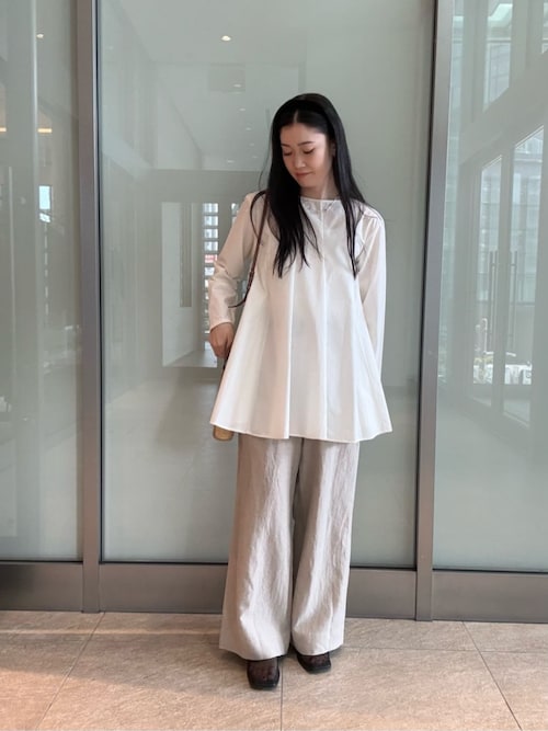 ユナイテッドアローズ　シアーサイドスリットチュニックブラウス　ブラック UNITED ARROWS（ユナイテッドアローズ） ブラウス シャツ ビック