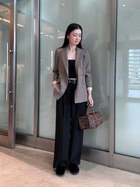 「アイテム（テーラードジャケット、その他）」を使った、平田（hirata）さん（レディース・165cm）の秋コーディネート