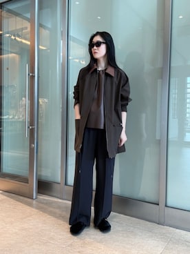 「アイテム（ステンカラーコート）」を使った、平田（hirata）さん（レディース・165cm・30代）の秋コーディネート