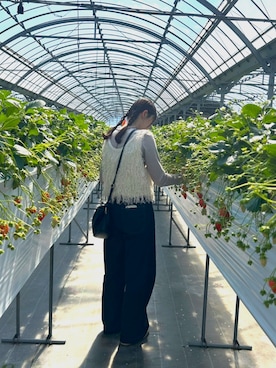 「DISCOAT（ディスコート）のアイテム」を使った、梨さん（レディース・162cm）の春コーディネート