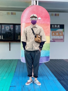 「PUMA（プーマ）のアイテム（帽子）」を使った、海豚さん（メンズ・178cm）の秋コーディネート