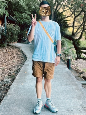 「plain-me（プレインミー）のアイテム（バッグ）」を使った、海豚さん（メンズ・178cm）の秋コーディネート