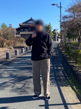 「アイテム（ブルゾン）」を使った、なす。さん（メンズ・178cm・20代）の冬コーディネート