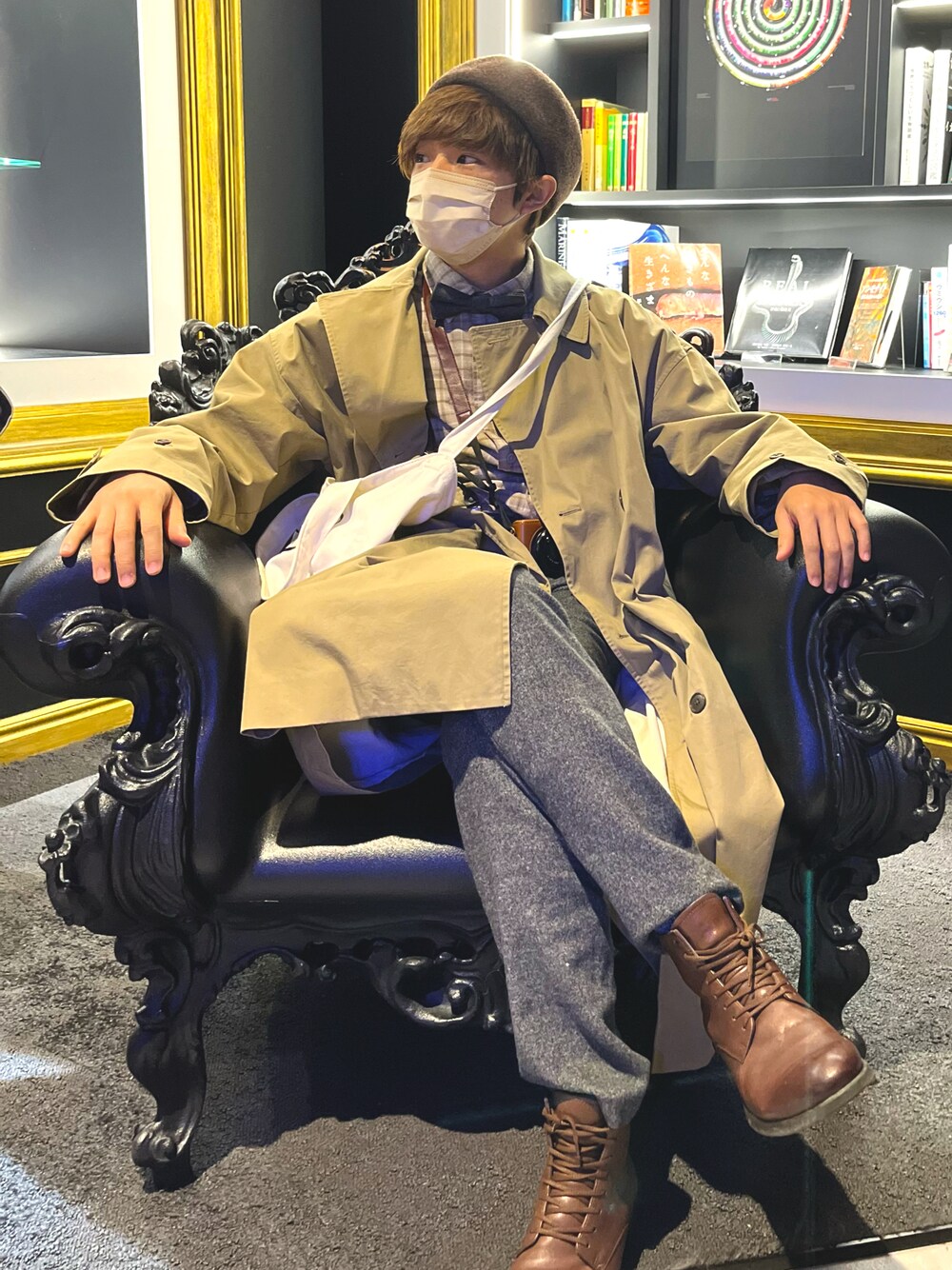 リネンブレンドジョガーパンツを使った人気ファッション