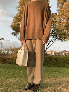 「Graphpaper（グラフペーパー）のアイテム（ニット/セーター）」を使った、soraさん（メンズ・175cm）の冬コーディネート