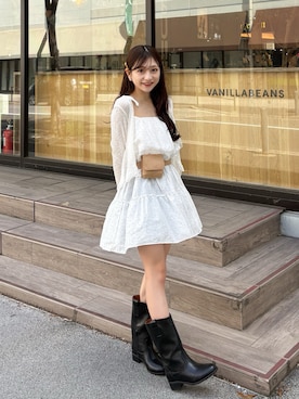 「アイテム（ブーツ）」を使った、amiさん（レディース・148cm）の秋コーディネート