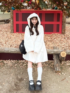 「ファーコート」｜「アイテム（ジャケット/アウター）」を使った、amiさん（レディース・148cm）の冬コーディネート