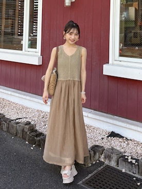 「アイテム（シューズ、ベージュ系）」を使った、amiさん（レディース・148cm）の夏コーディネート