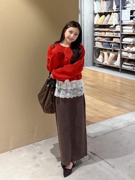 「アイテム（シュシュ）」を使った、amiさん（レディース・148cm）の秋コーディネート