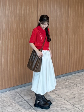 「アイテム（ショルダーバッグ）」を使った、amiさん（レディース・148cm）の夏コーディネート