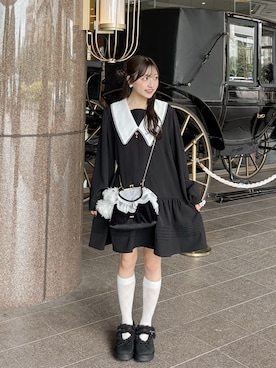 「アイテム（ワンピース/ドレス）」を使った、amiさん（レディース・148cm）の秋コーディネート