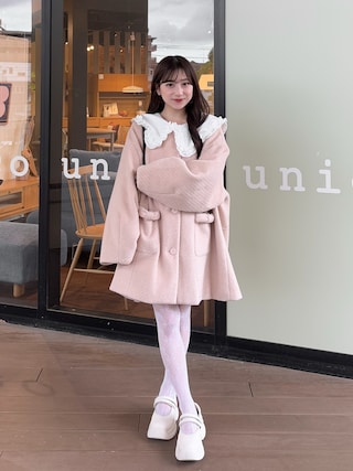 「VIOLETTA(ヴィオレッタ)の【select】リボンレースタイツ(タイツ/ストッキング)」を使った、amiさん(レディース・148cm)の秋コーディネート