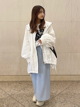 「アイテム（マウンテンパーカー）」を使った、amiさん（レディース・148cm）の春コーディネート