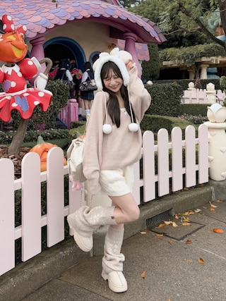 「RANDA(ランダ)のキルティングデザインリュックバッグ(バックパック/リュック)」を使った、amiさん(レディース・148cm)の秋コーディネート