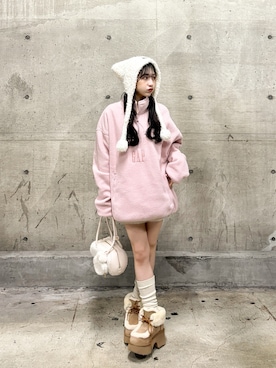 「アイテム（バッグ）」を使った、amiさん（レディース・148cm）の冬コーディネート