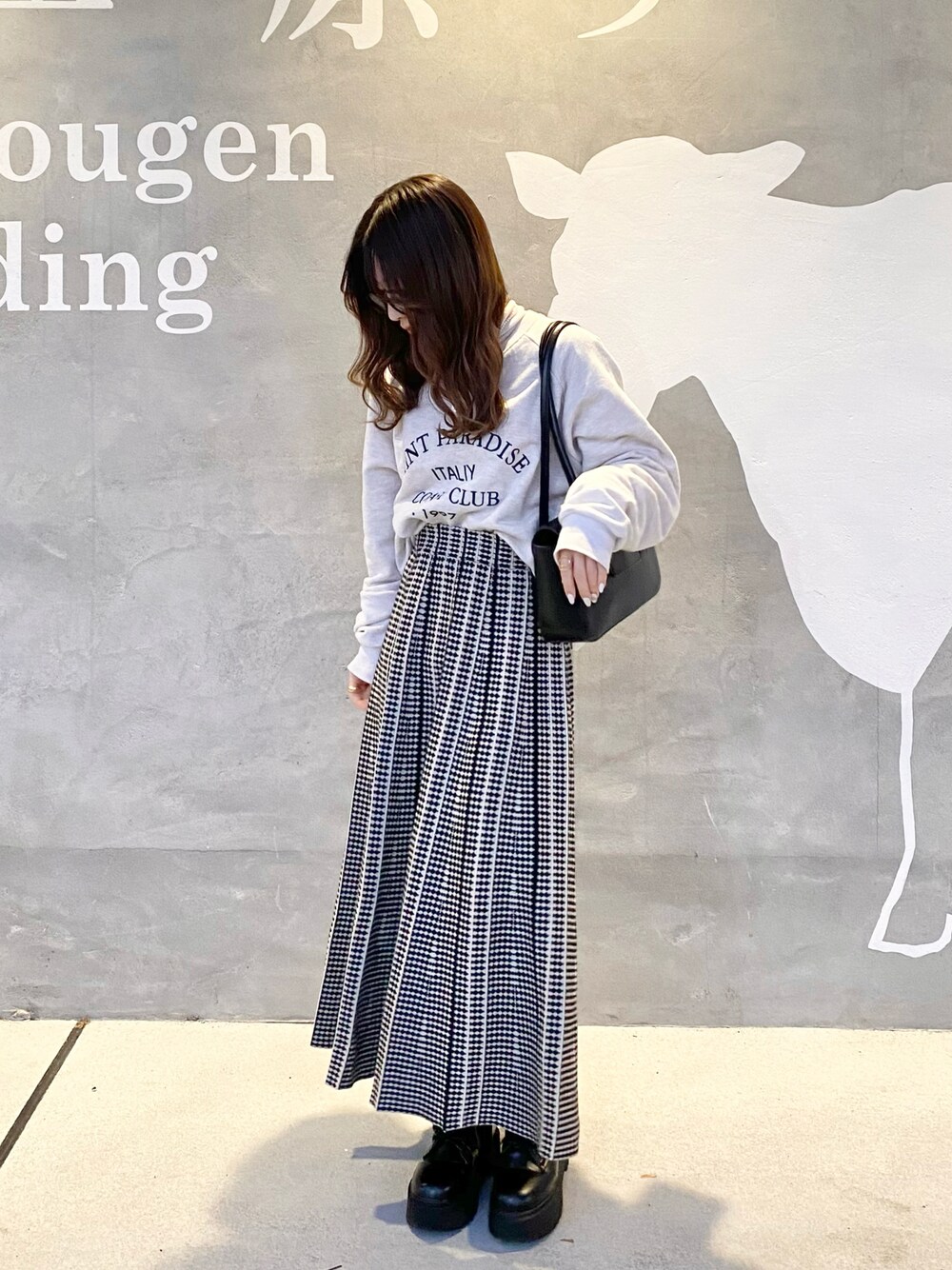 GRL（グレイル）の「幾何学柄フレアロングニットスカート（スカート