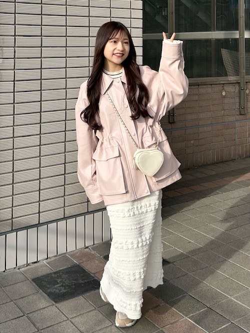 LILY BROWN ピンク バリエーションドロストオーバージャケット LILY