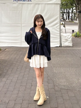 「アイテム（パーカー）」を使った、amiさん（レディース・148cm・20代）の秋コーディネート
