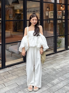 「アイテム（パンツ）」を使った、amiさん（レディース・148cm）の夏コーディネート