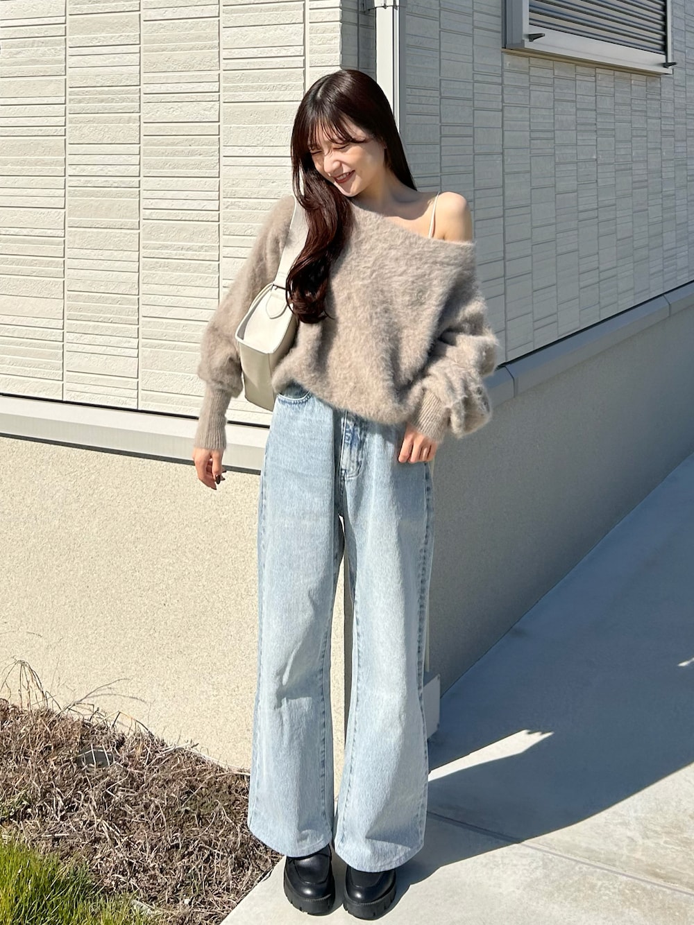 CAPRICIEUX LE'MAGE 【C.L】FOXカシミアボートネックニット 上質な着心地/全骨格細見え】〈C.L〉FOXカシミアドルマンニット