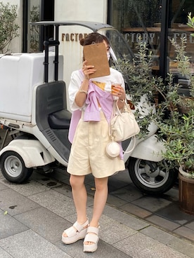「NICE CLAUP（ナイスクラップ）のアイテム」を使った、amiさん（レディース・148cm）の夏コーディネート