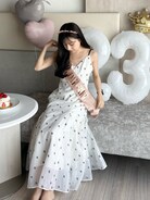 【美品】LILYBROWN モノグラム刺繍バックオープンワンピース キャミ付き LILY BROWN（リリーブラウン）の「刺繍キャミワンピースセット